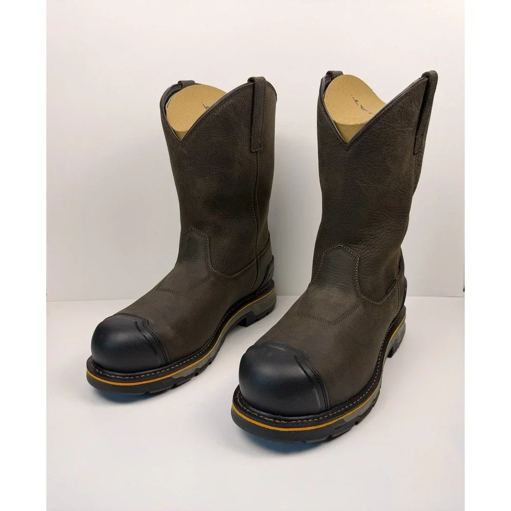 ARIAT Stump Jumper Pull On BOA‎ H20 Comp Toe Men's Size 14 Iron Coffee